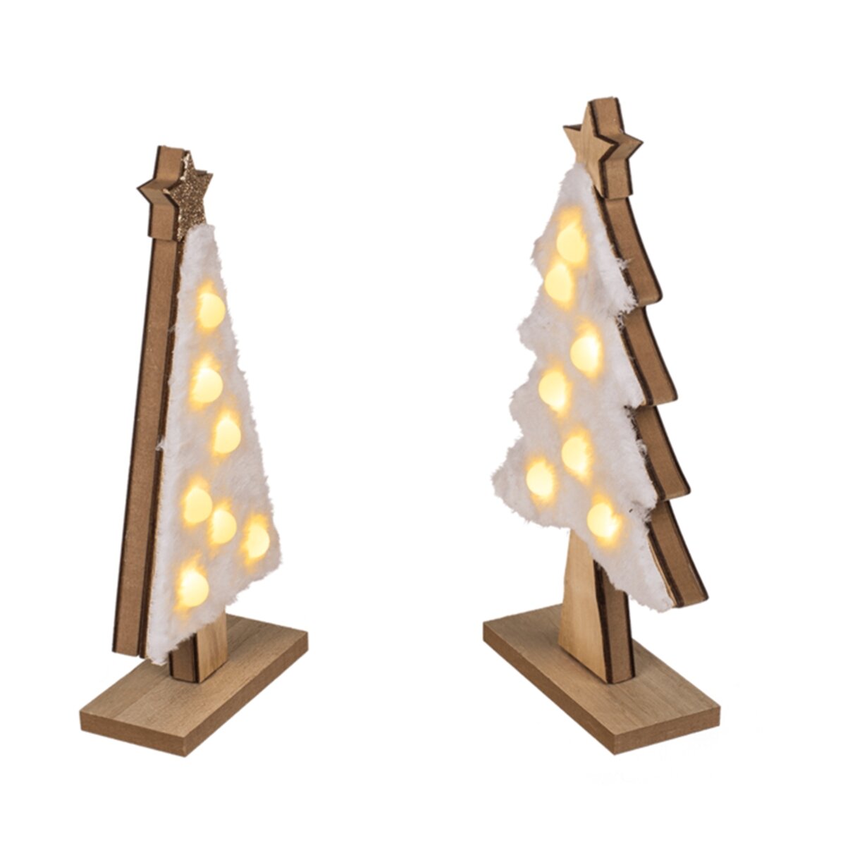 Holzornament – Weihnachtsbäumchen mit Lichtern