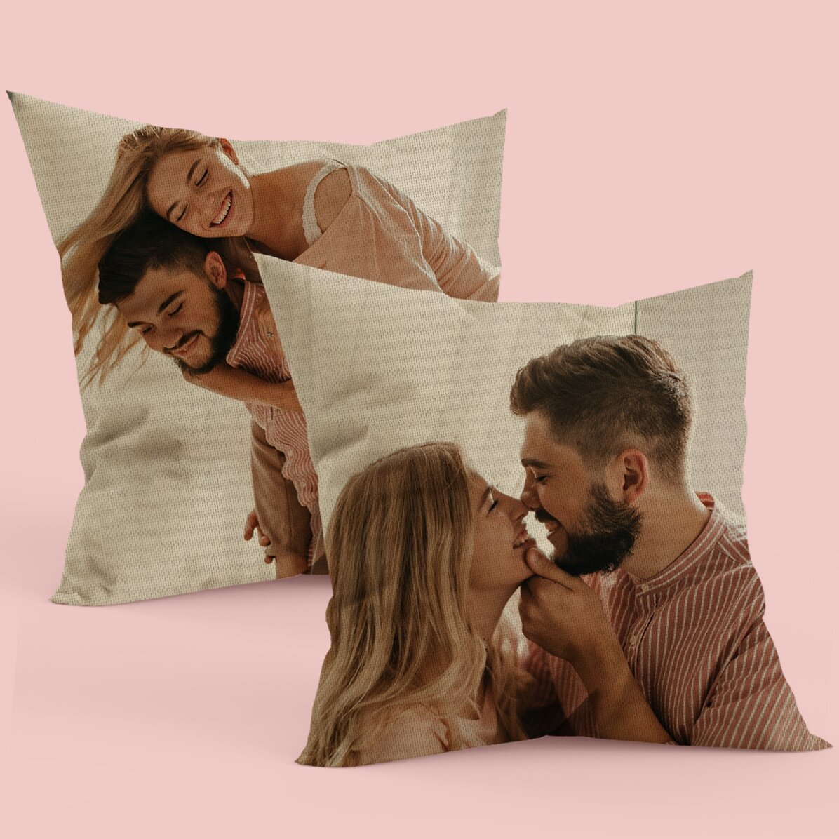 Personalisiertes Kissen mit 2 Fotos auf Vorder- und Rückseite