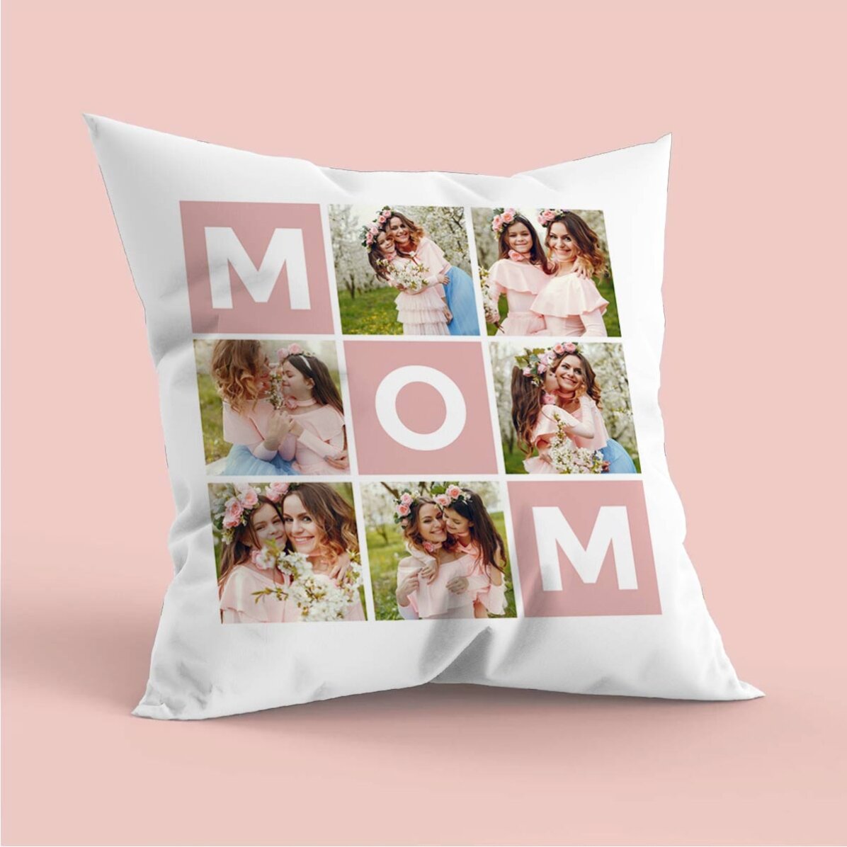 Personalisiertes Kissen mit 6 Fotos und einer Botschaft – Family