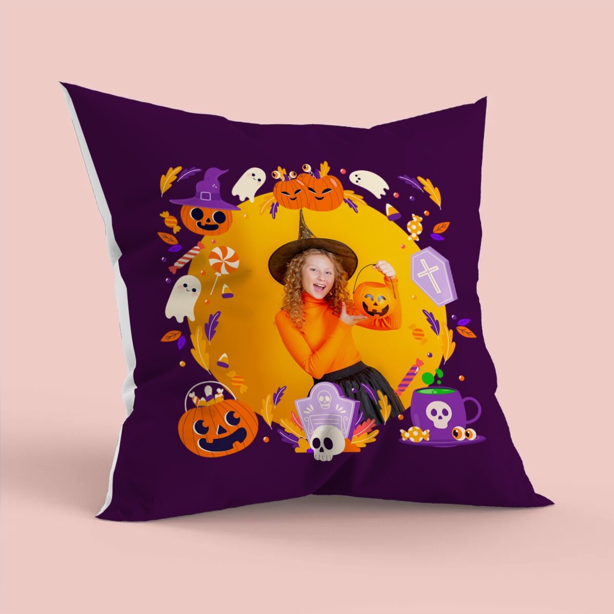 Personalisiertes Kissen mit Foto – Halloween