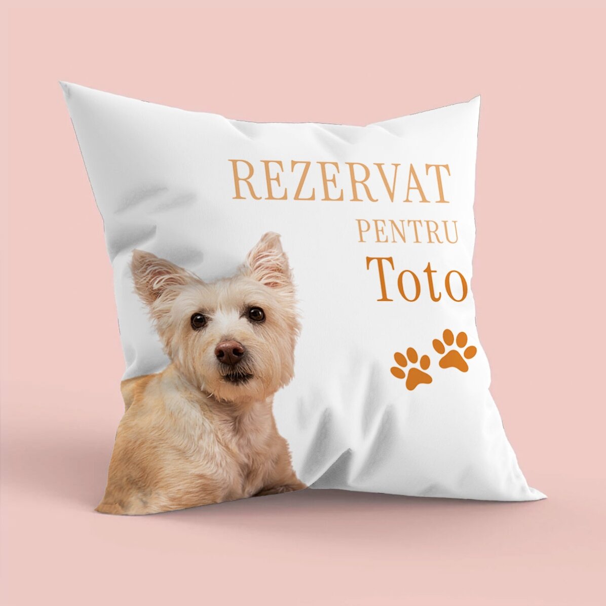 Personalisiertes Kissen mit Foto und Namen des Lieblingshaustiers