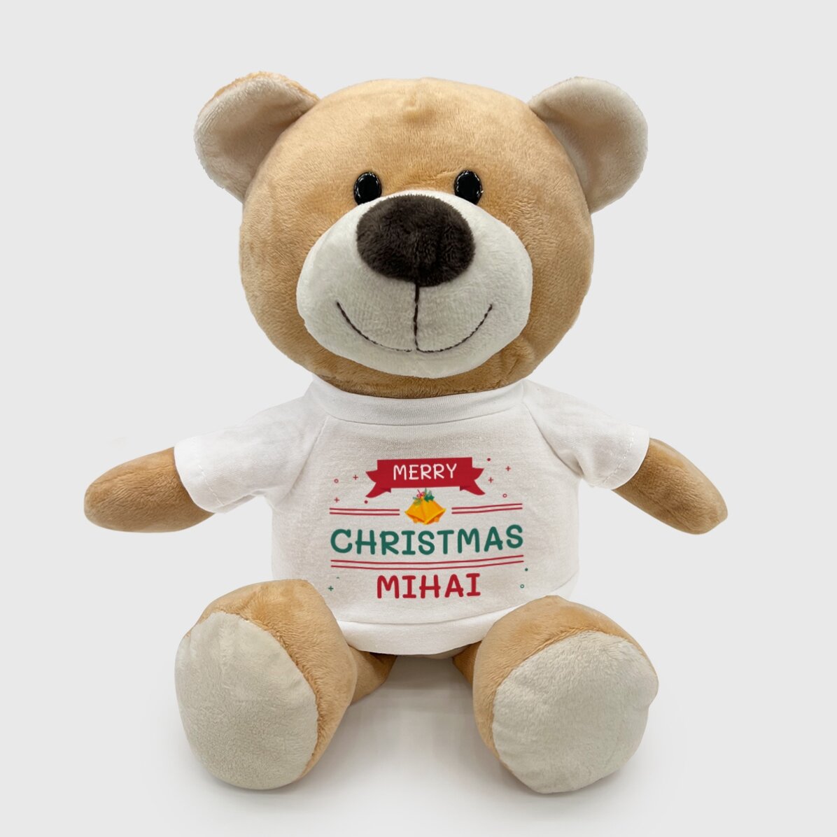 Plus personalisierter Teddybär mit Namen – Frohe Weihnachten