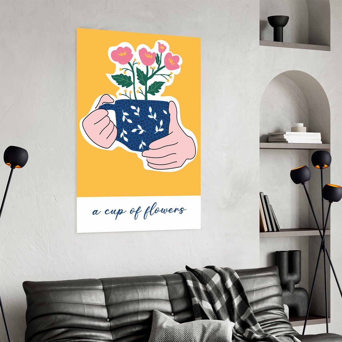 Poster „Eine Tasse voller Blumen“