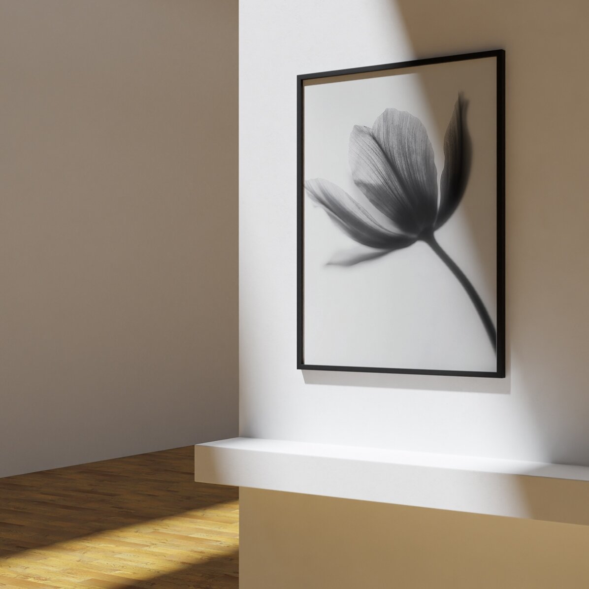 Poster „Schwarz-weiße Blume“