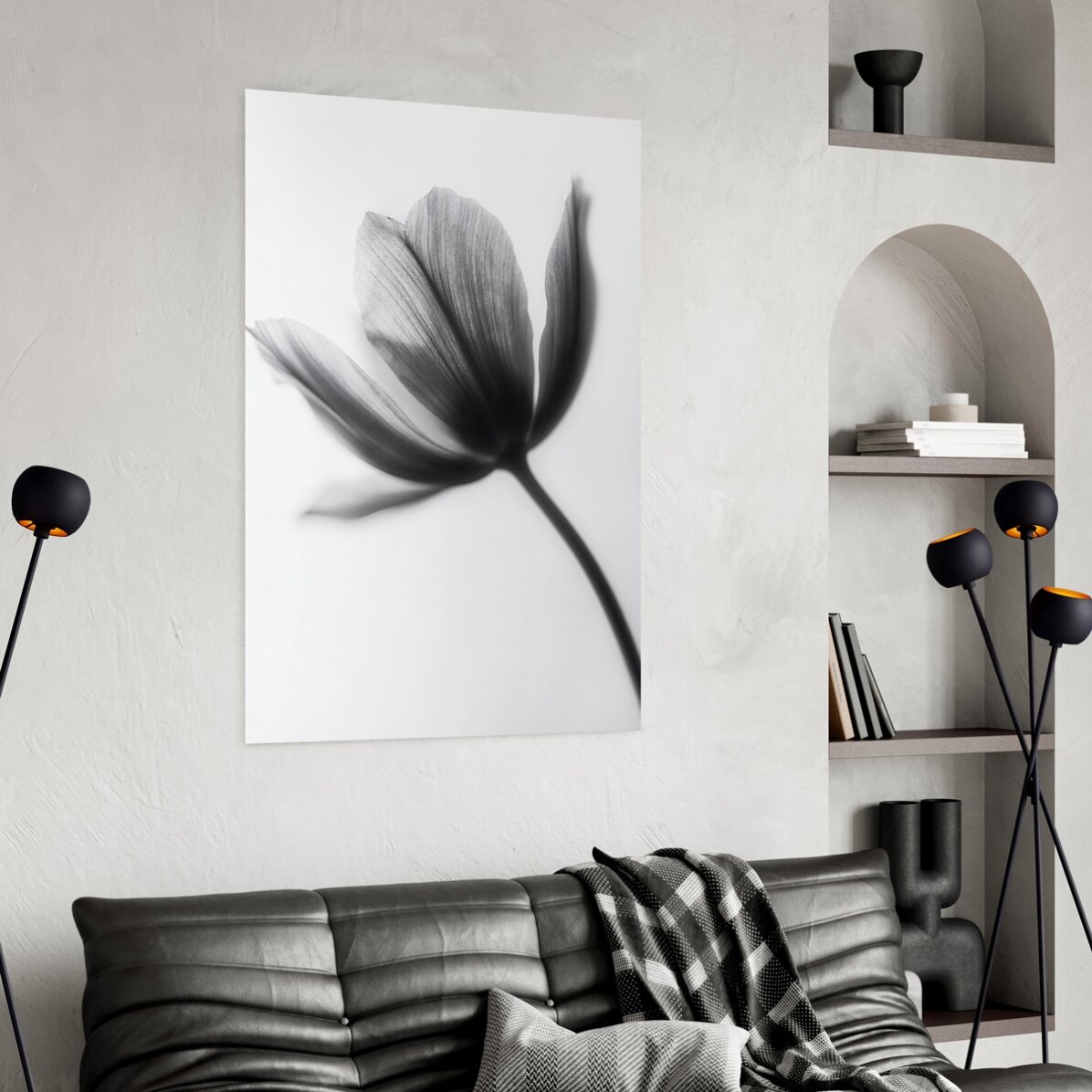 Poster „Schwarz-weiße Blume“