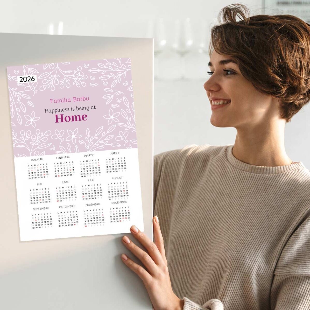 Individuell gestaltetes Kalenderposter mit Botschaft