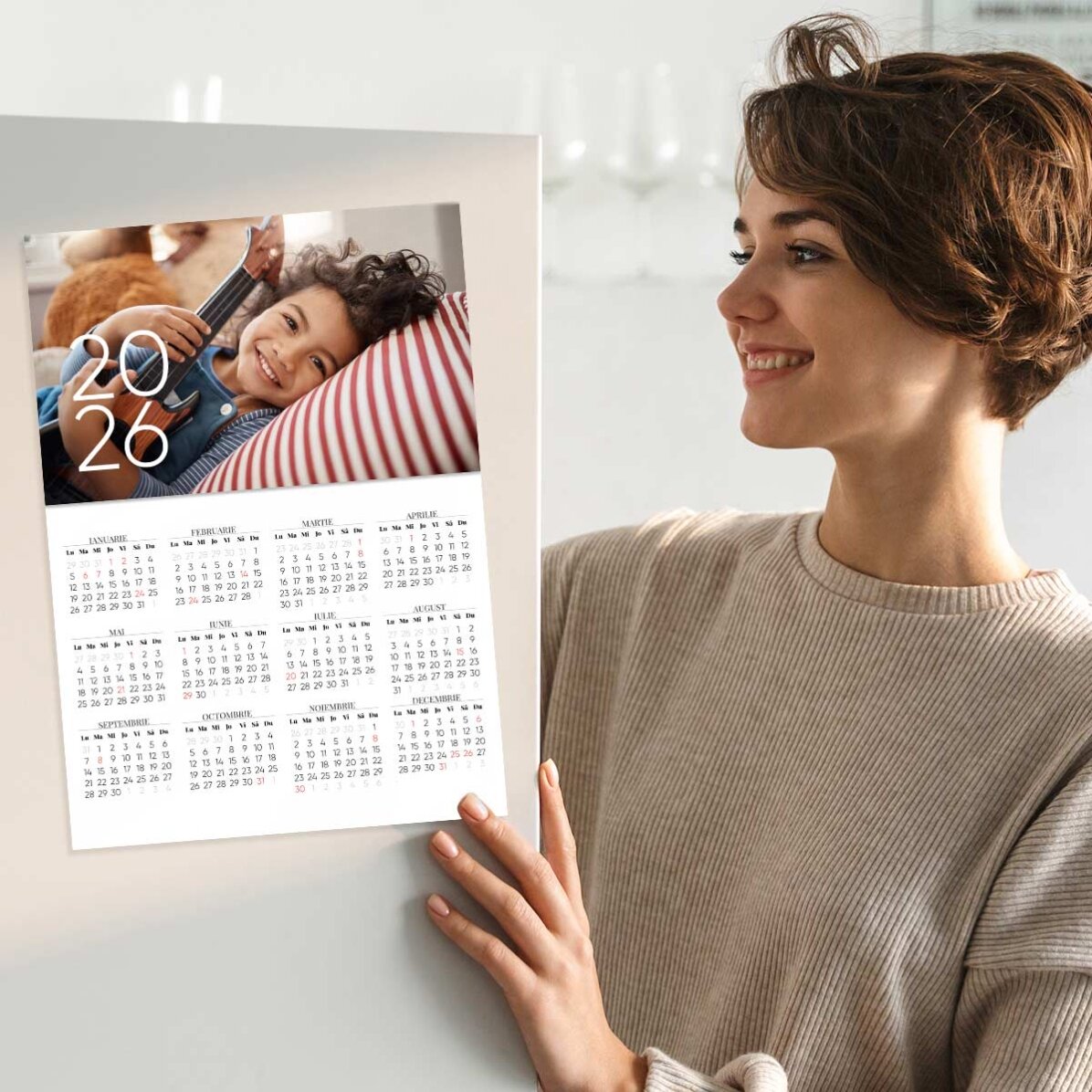 Individuell gestaltetes Kalenderposter mit einem Foto