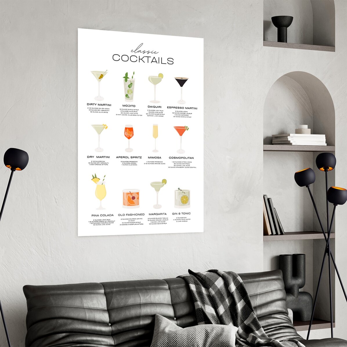 Poster „Cocktails-Speisekarte“