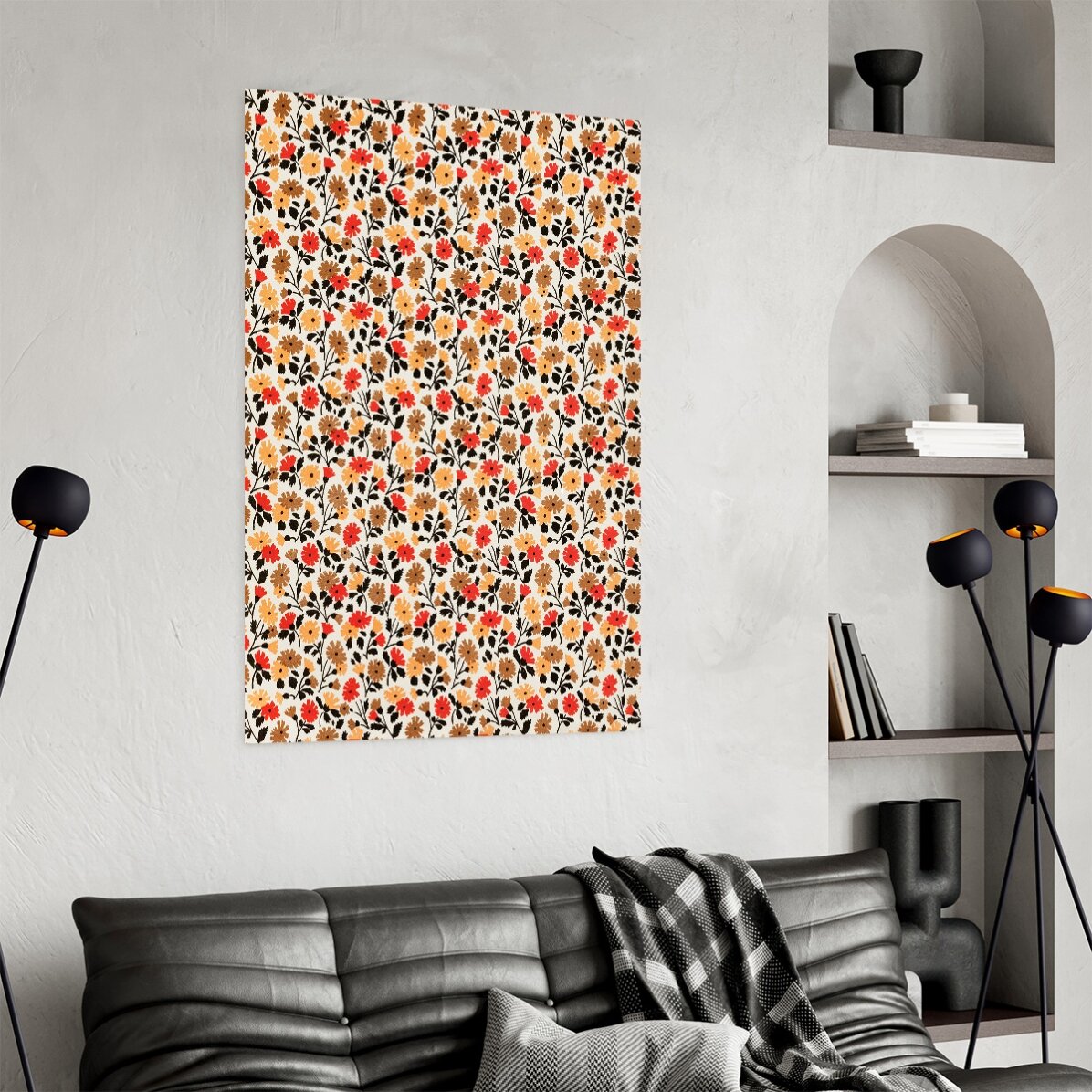 Poster mit roten und gelben Blumen