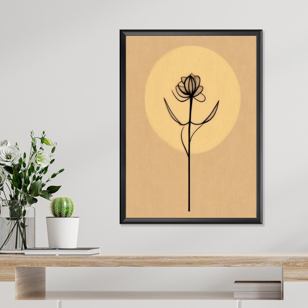 Poster „Minimalistische Blume“ (Strichzeichnung)