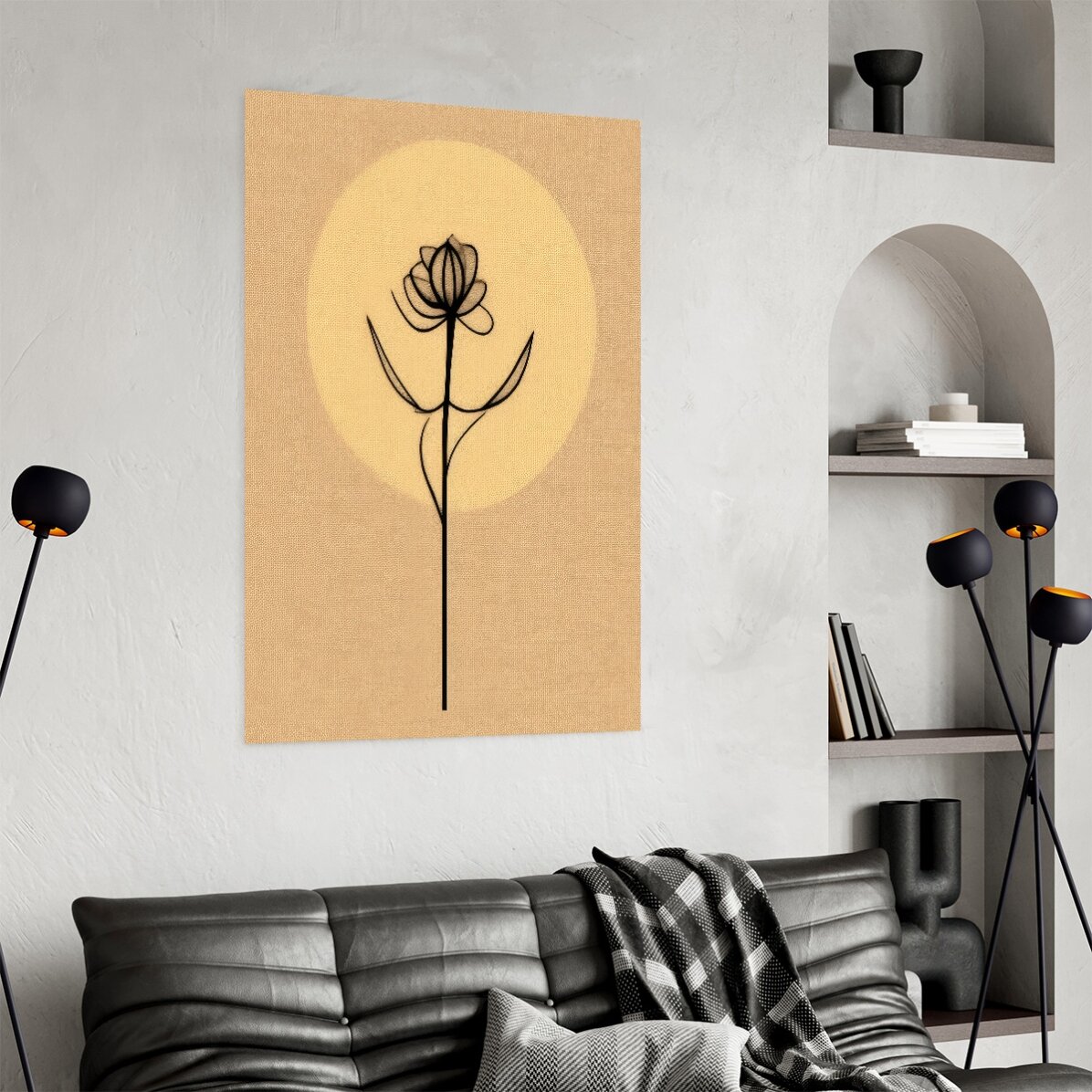 Poster „Minimalistische Blume“ (Strichzeichnung)