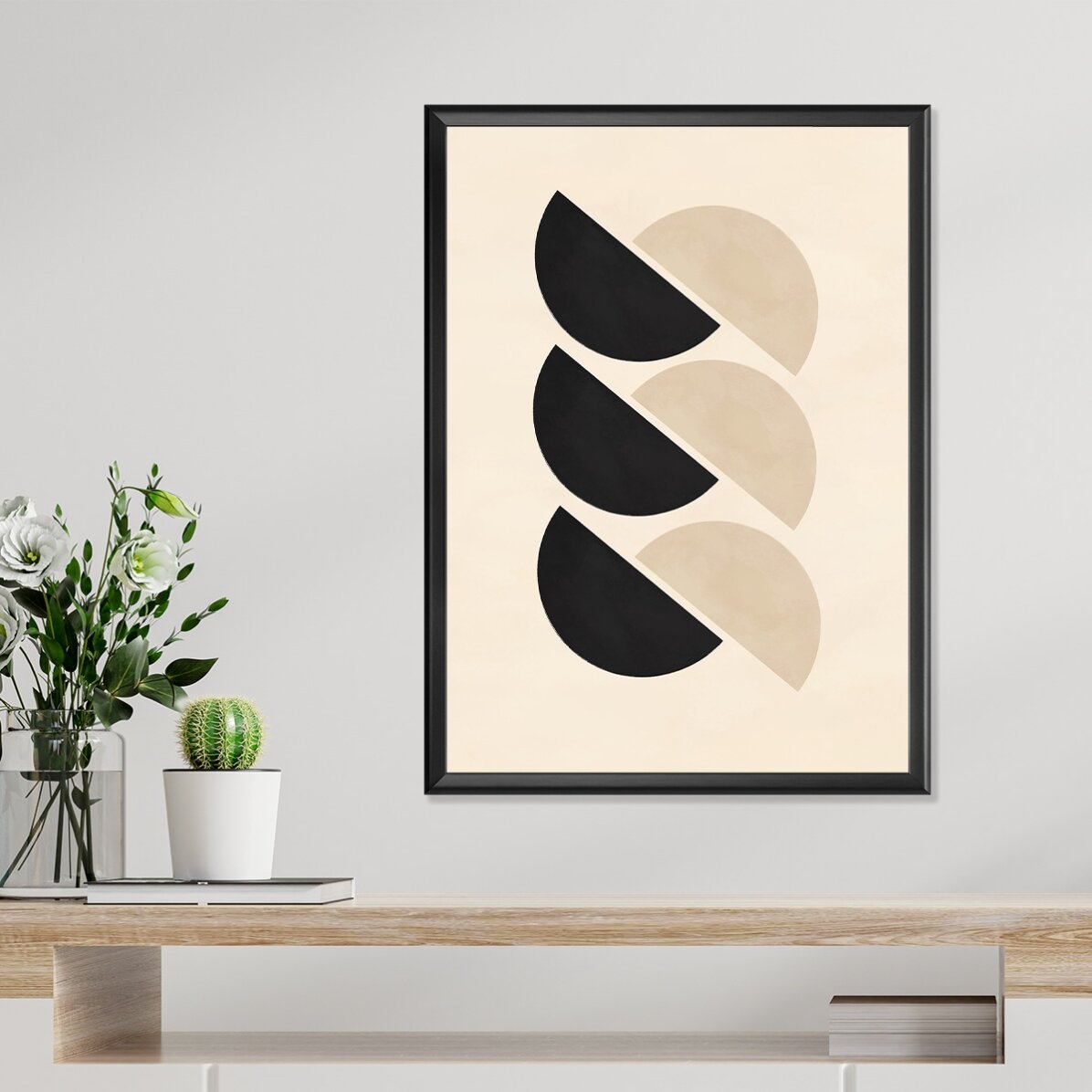 Poster „Minimalistische geometrische Formen, Halbkreise“