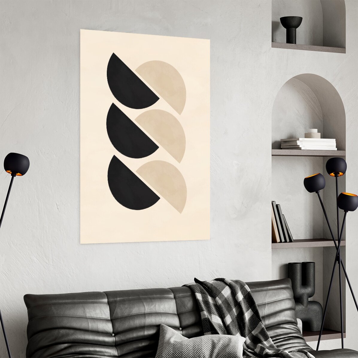Poster „Minimalistische geometrische Formen, Halbkreise“