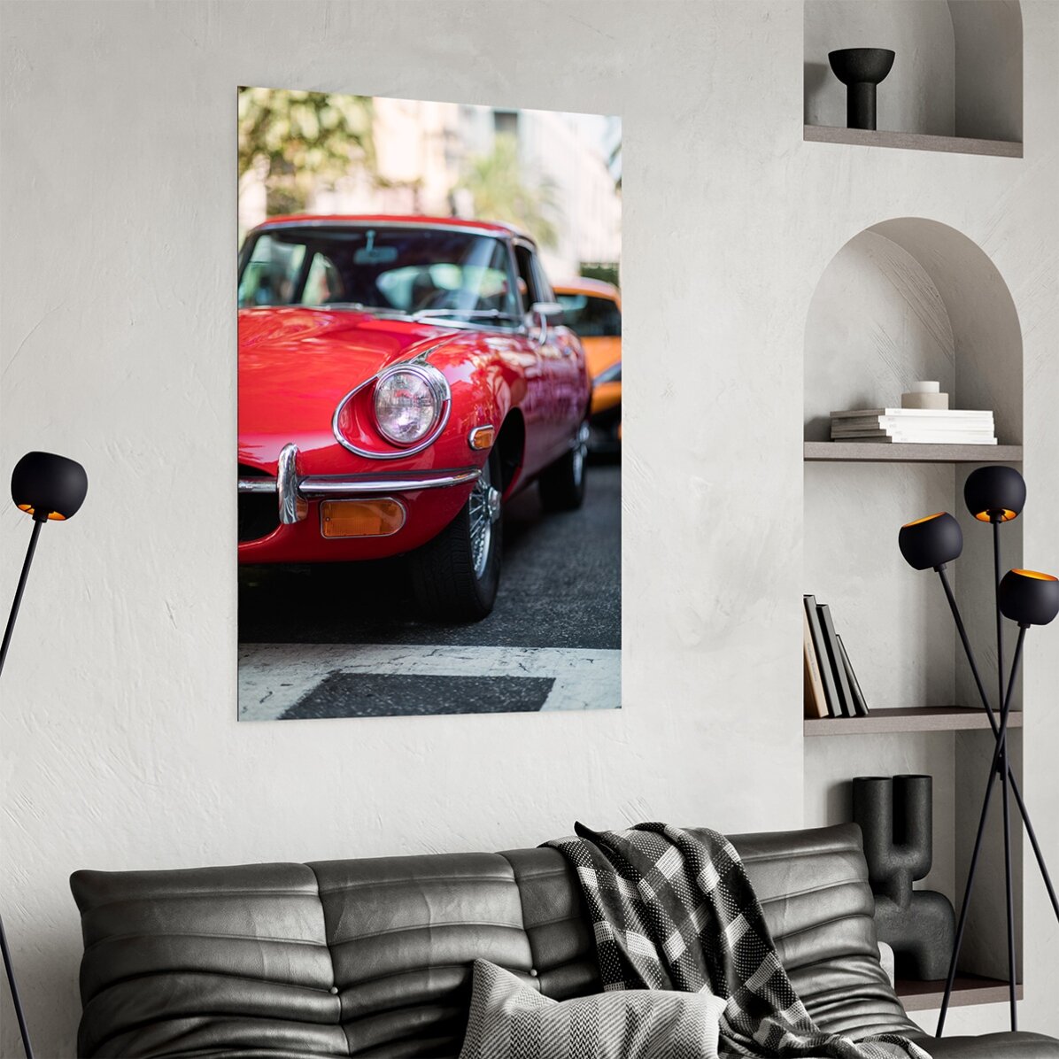 Poster: Rotes Oldtimer-Auto