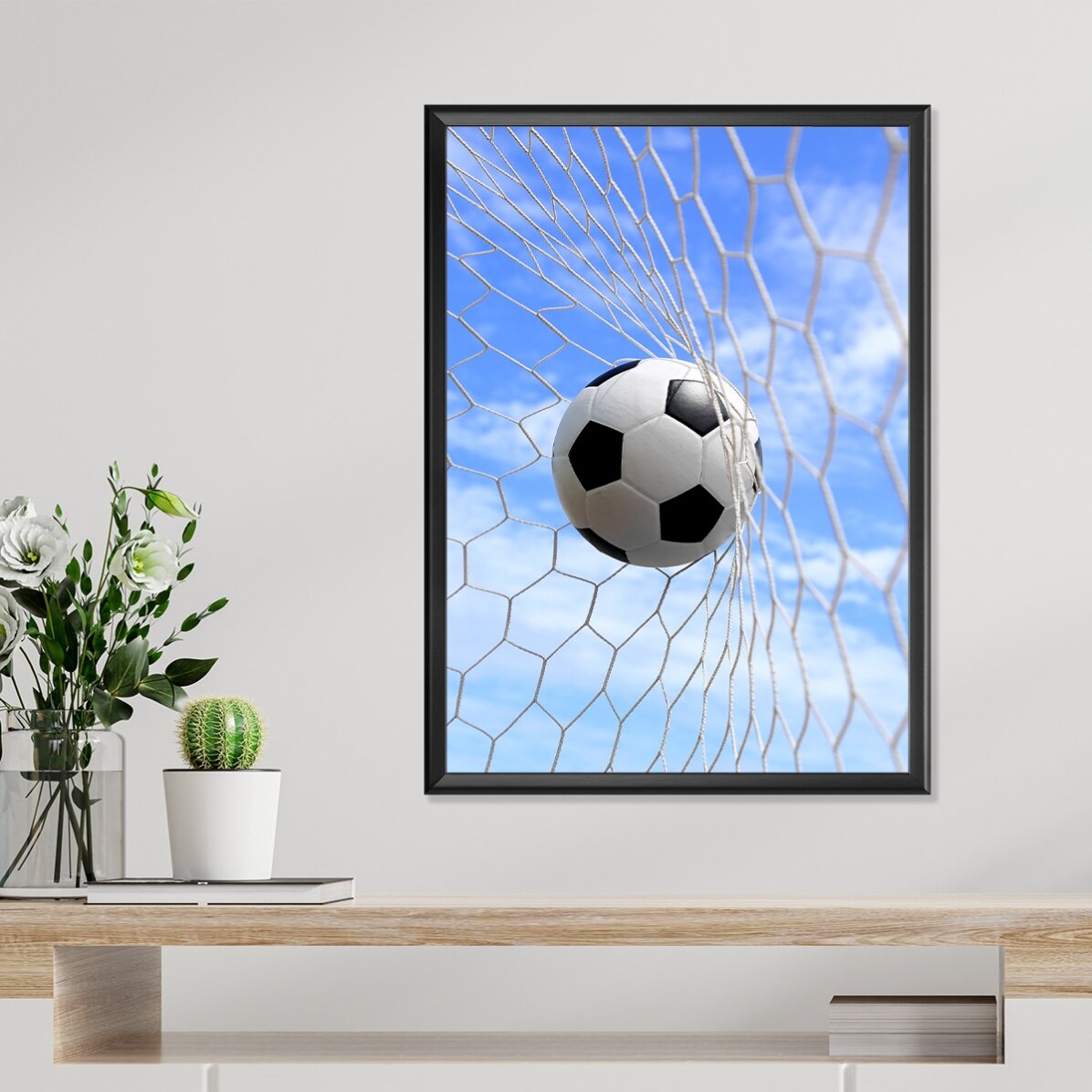 Poster „Ball im Fußballtor“