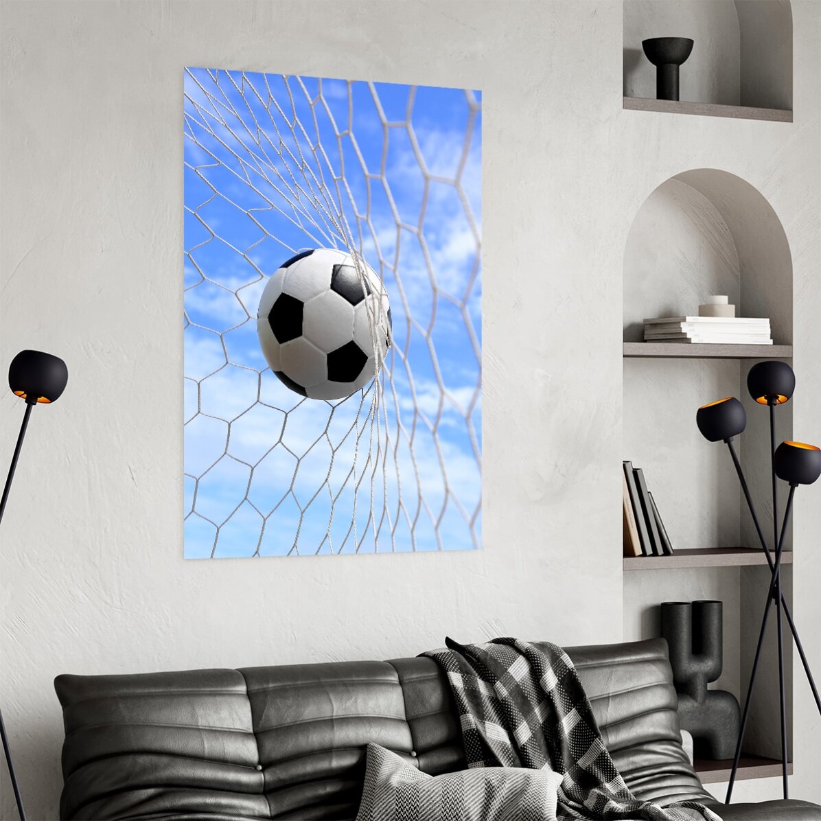 Poster „Ball im Fußballtor“