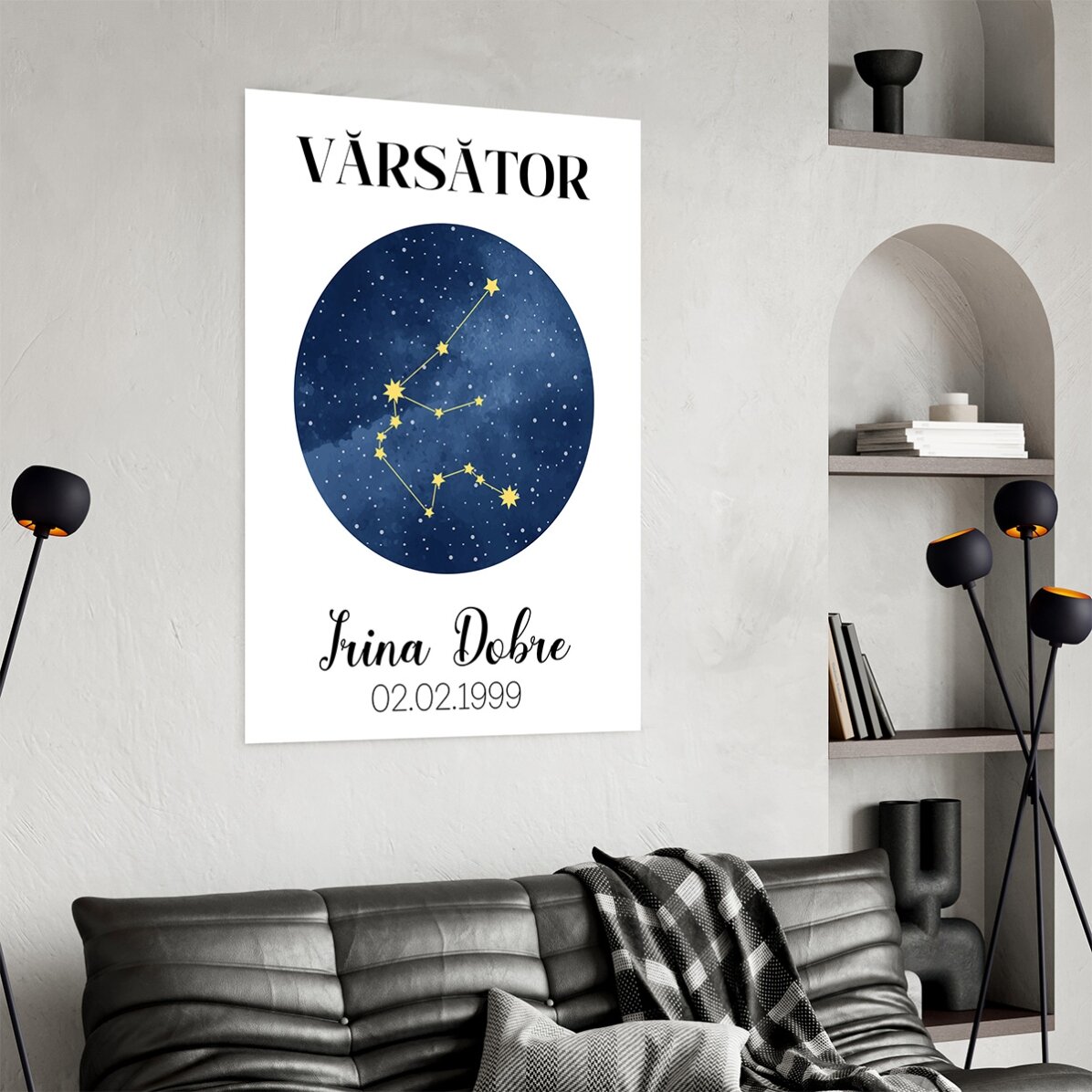 Individuell gestaltetes Poster mit Text – Das Sternbild des Wassermanns