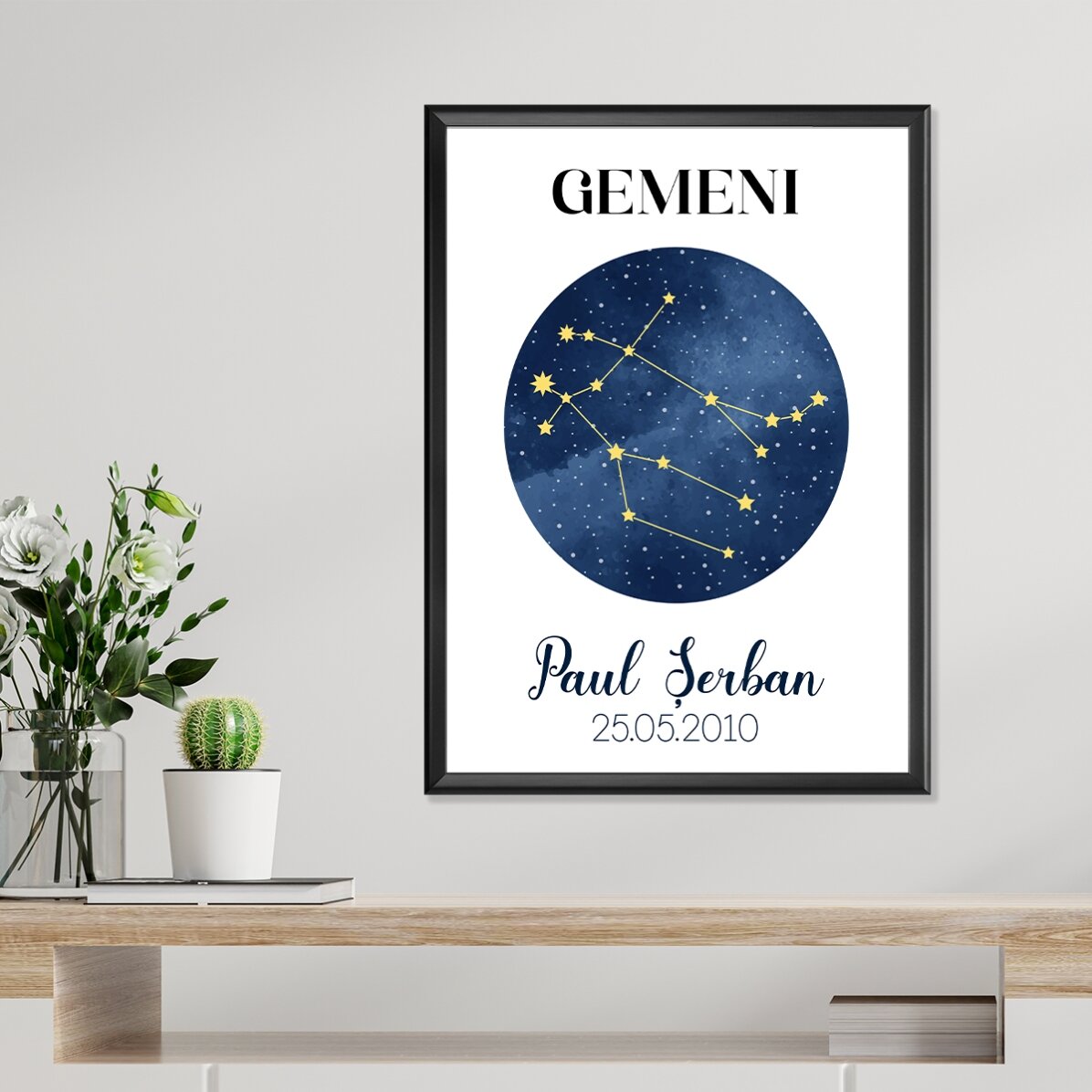 Individuell gestaltetes Poster mit Text – Das Sternbild Zwillinge