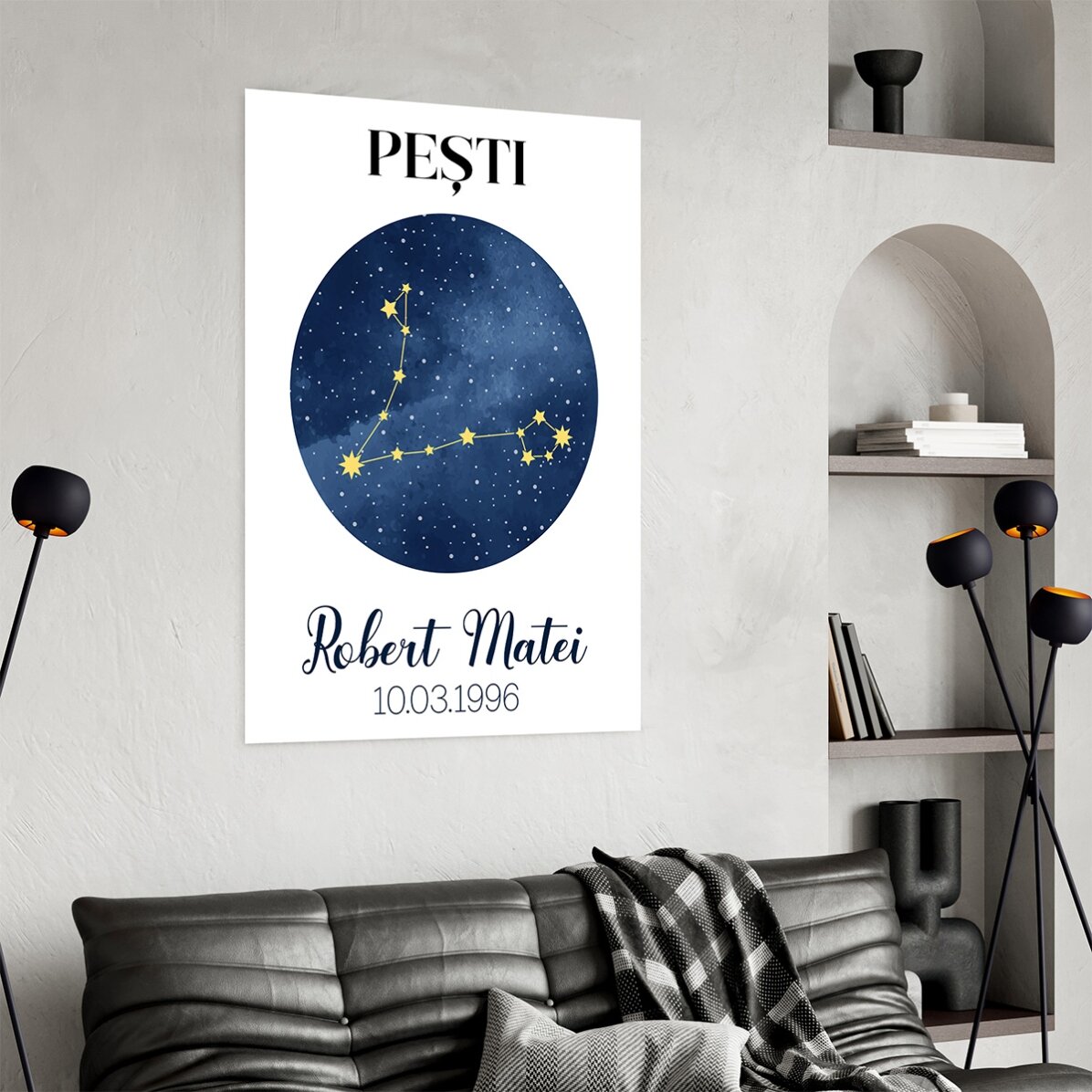 Individuell gestaltetes Poster mit Text – Das Sternbild Fische