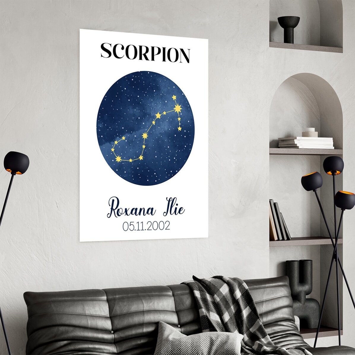 Individuell gestaltetes Poster mit Text – Das Sternbild Skorpion