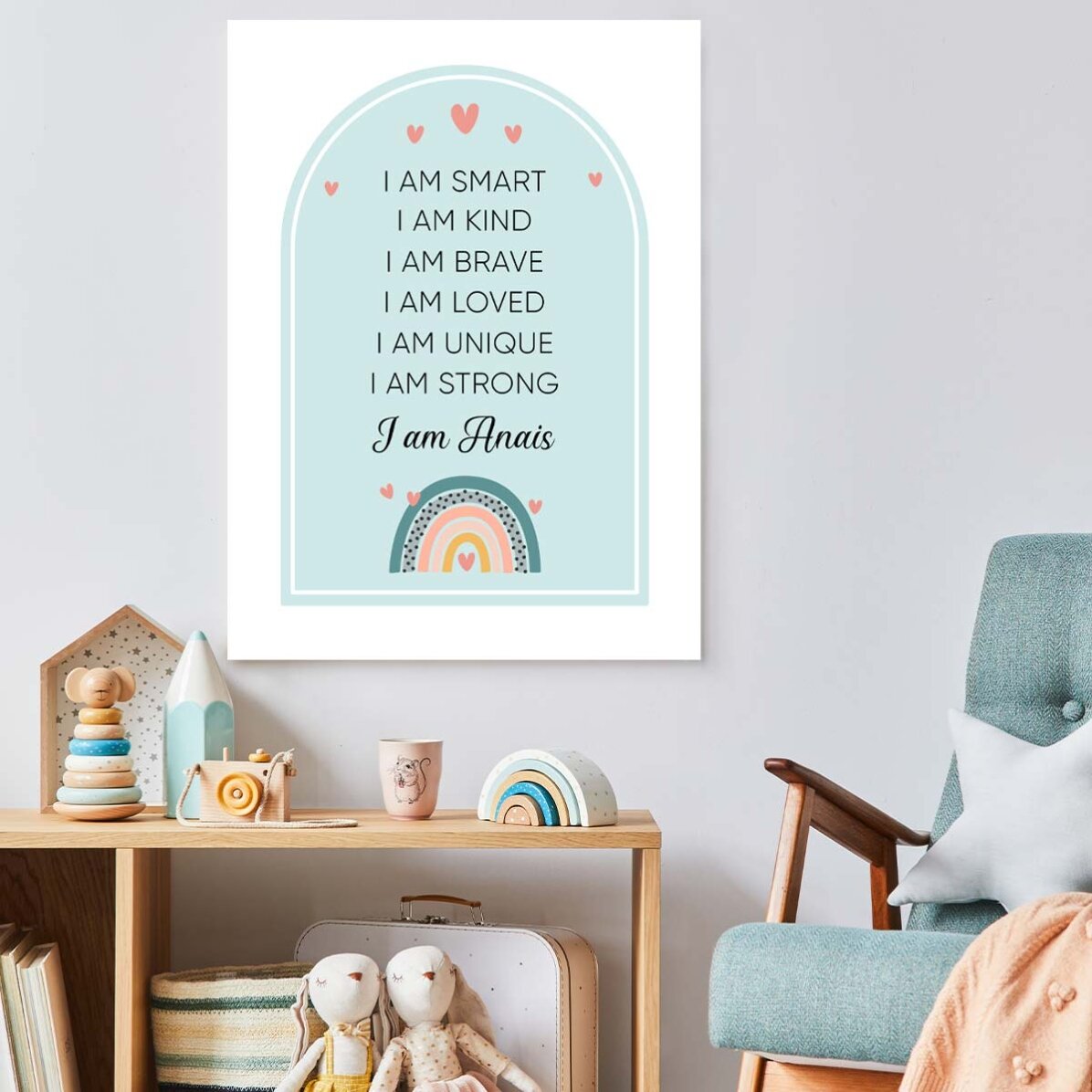 Individuell gestaltetes Poster mit Text – Rainbow