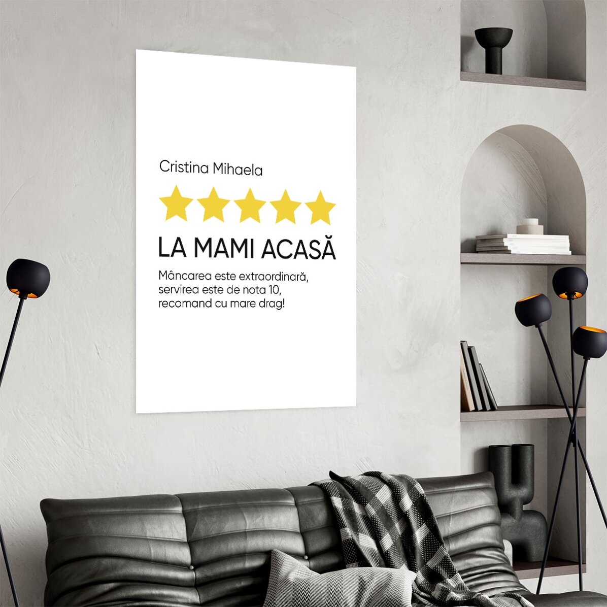 Individuell gestaltetes Poster mit Text – Bewertung