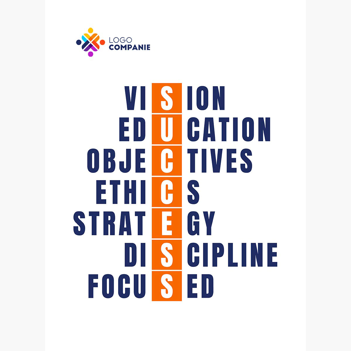 Individuell gestaltetes Poster mit Text und Logo – Success