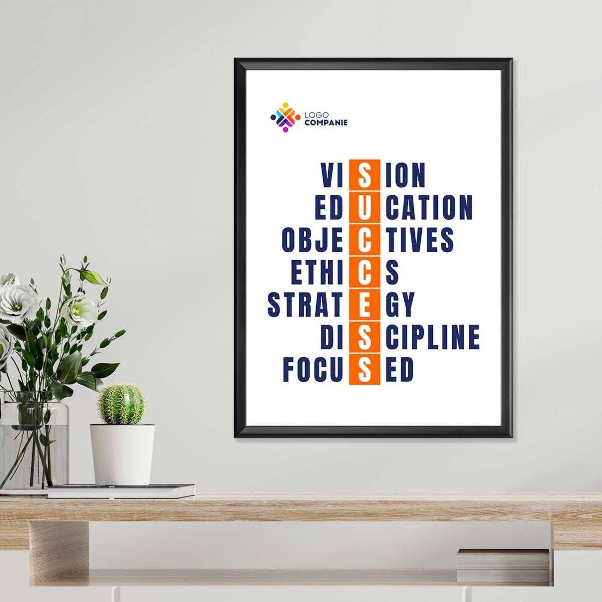Individuell gestaltetes Poster mit Text und Logo – Success