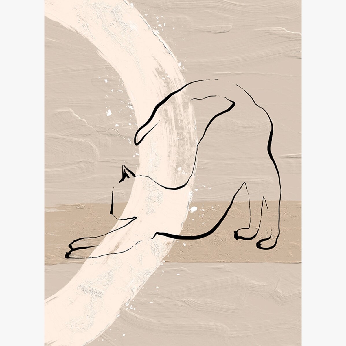 Poster „Minimalistische Katze“ (Strichzeichnung)