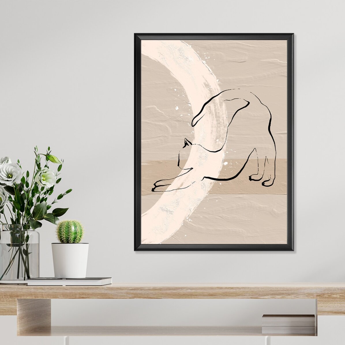 Poster „Minimalistische Katze“ (Strichzeichnung)