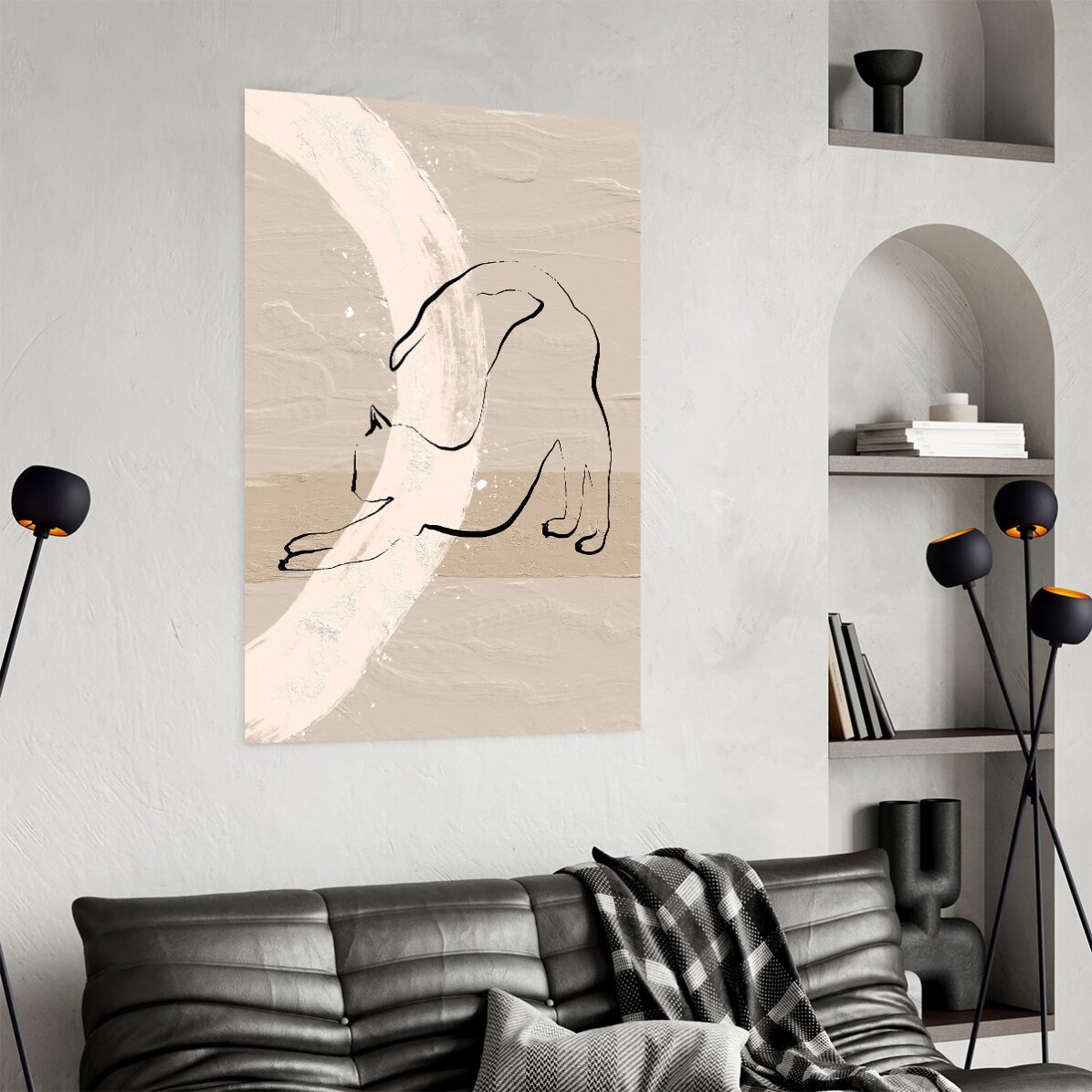 Poster „Minimalistische Katze“ (Strichzeichnung)