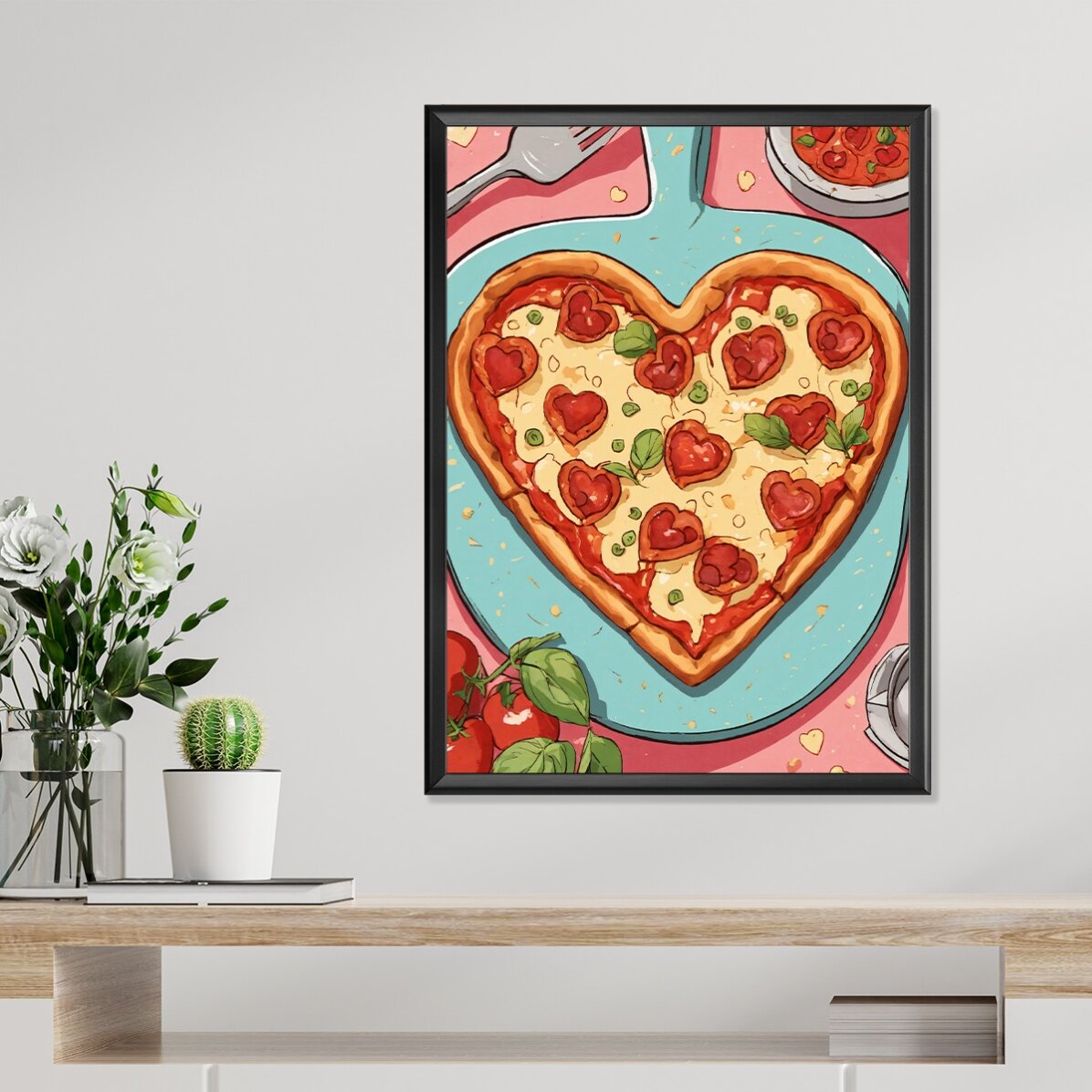Poster „Herz-Pizza“