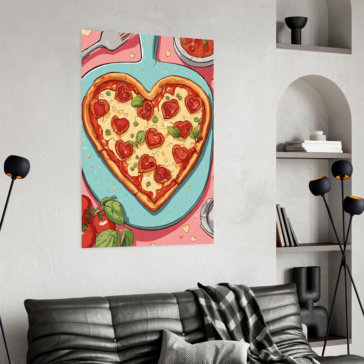 Poster „Herz-Pizza“