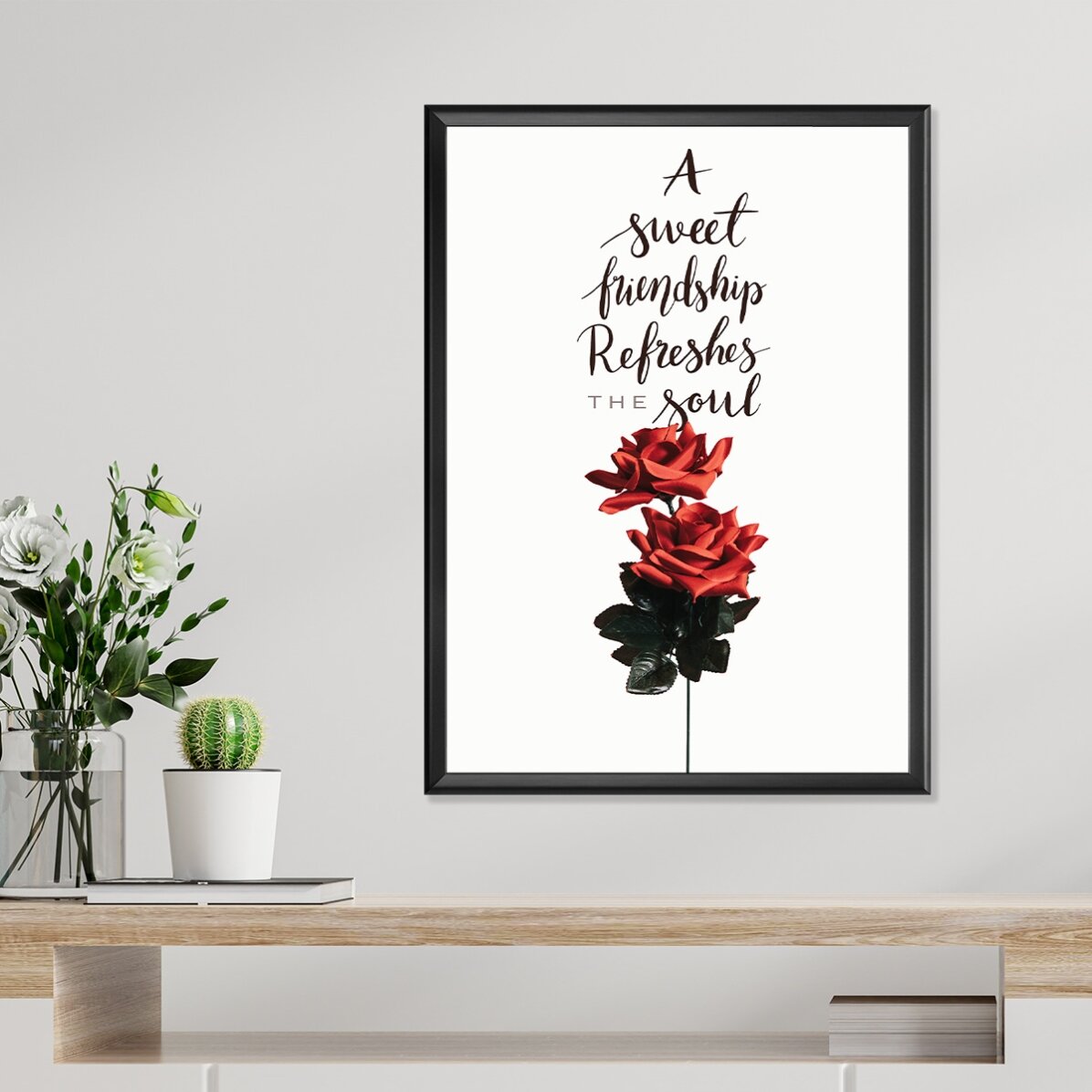 Poster „Freundschaft mit Rosen“