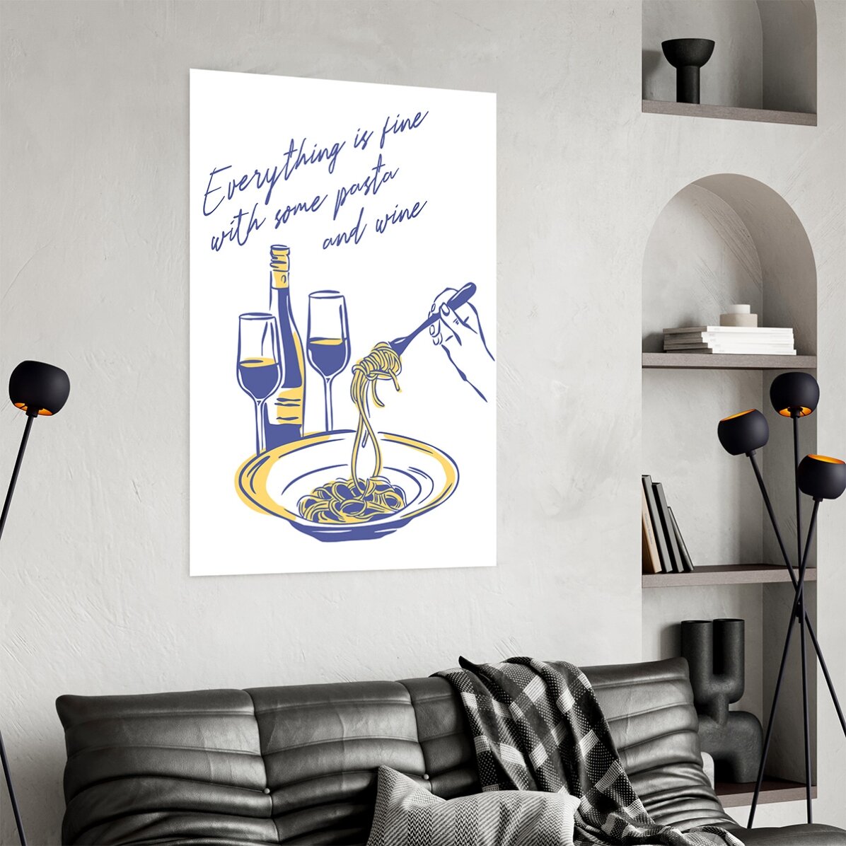 Poster „Some Pasta & Wine“