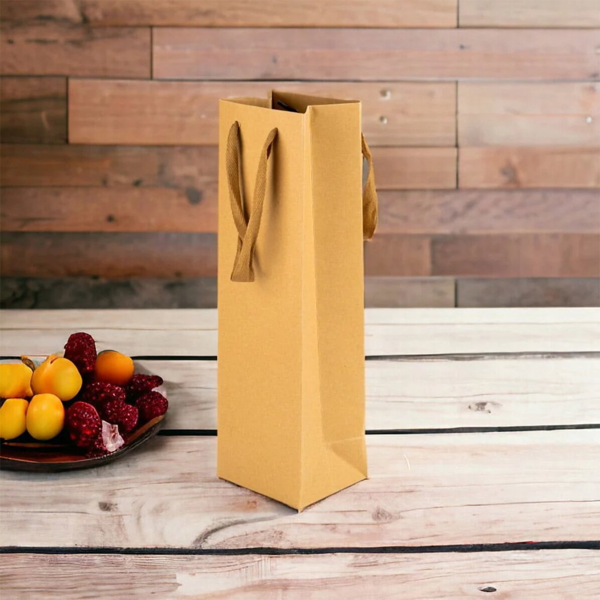 Kraftpapier-Geschenktüte für die Flasche