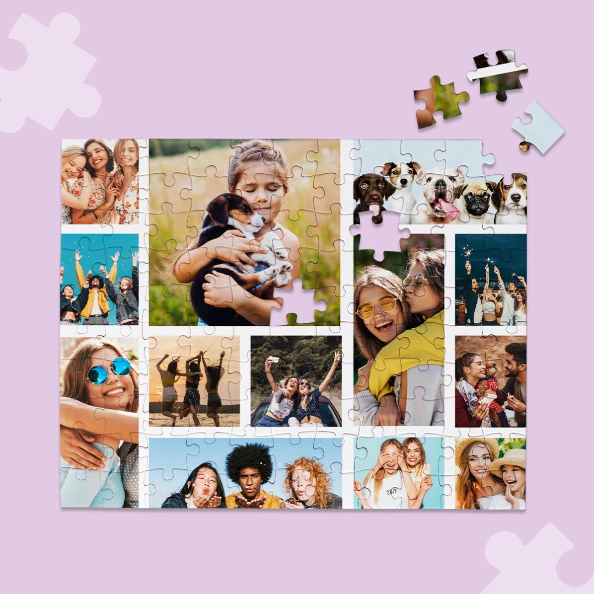 Individuell gestaltetes Puzzle mit 13 Fotos, 24 x 19 cm