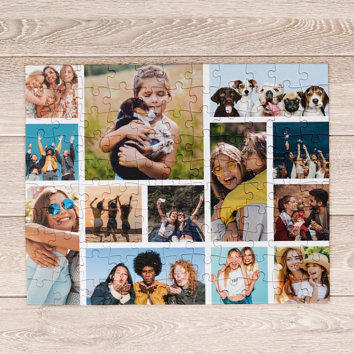 Individuell gestaltetes Puzzle mit 13 Fotos, 24 x 19 cm