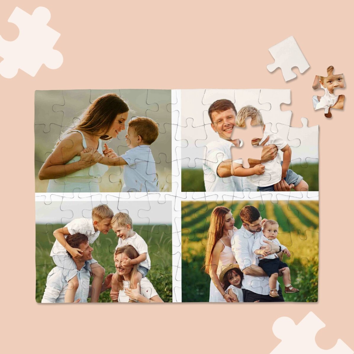 Personalisiertes Puzzle mit 4 Fotos, 20 x 15 cm