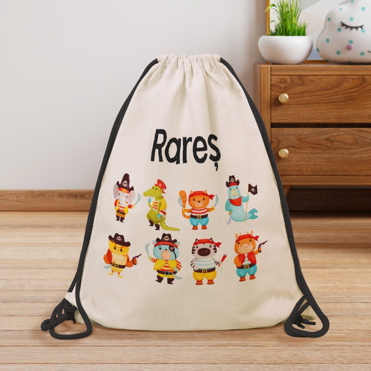 Rucksack mit Namensaufdruck – Piraten