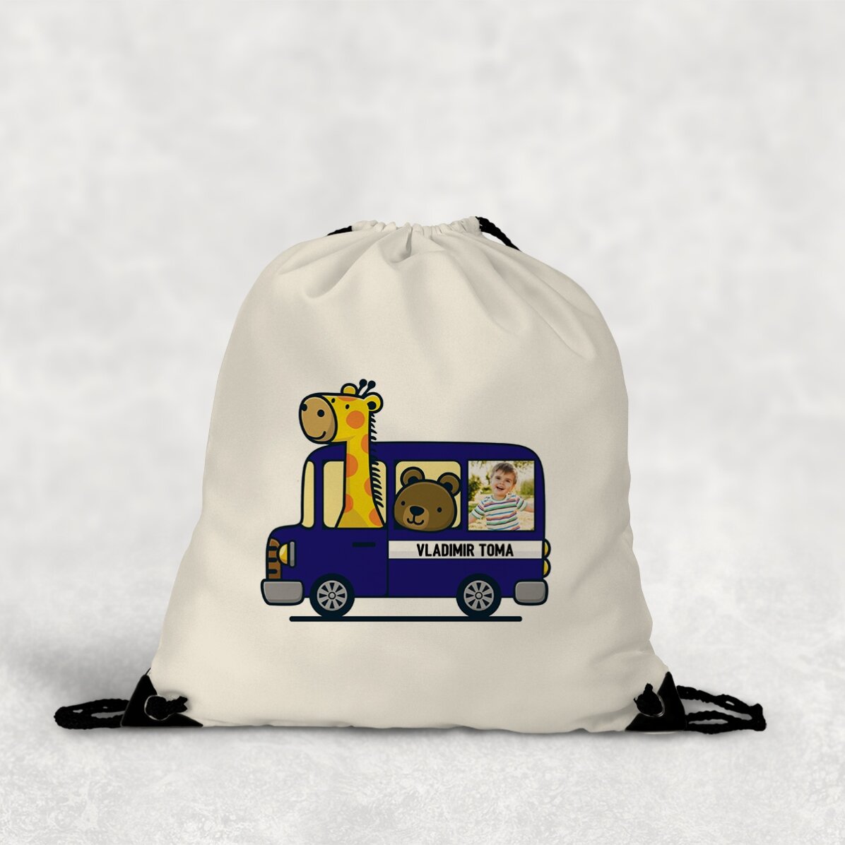 Personalisierter Rucksack mit Foto und Namen – Auto
