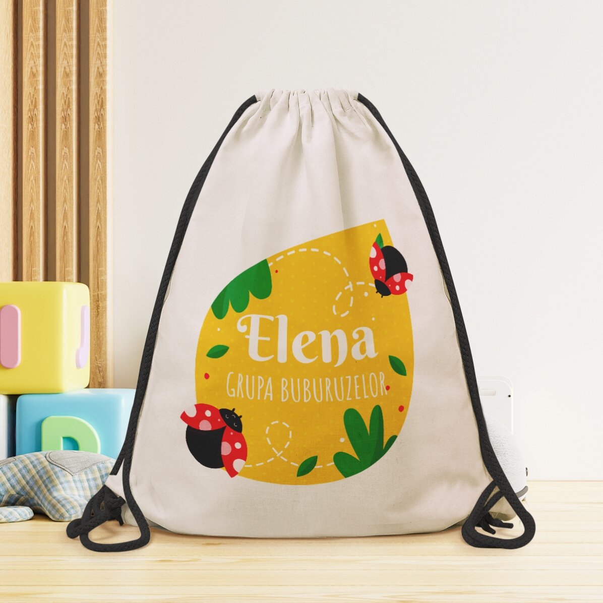 Personalisierter Rucksack mit Aufdruck – Marienkäfer