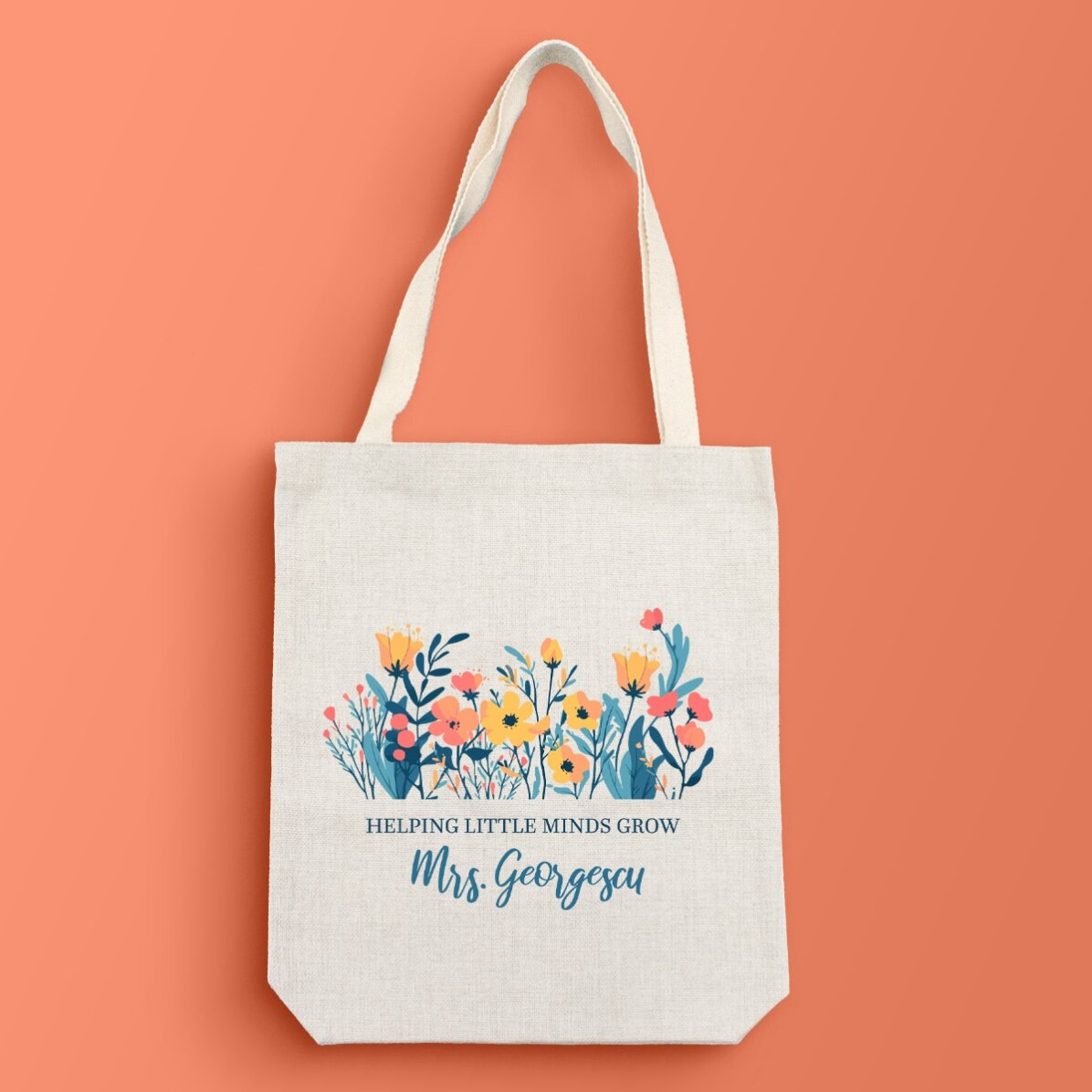 Individuell gestaltete Tragetasche mit Aufdruck – Blumen