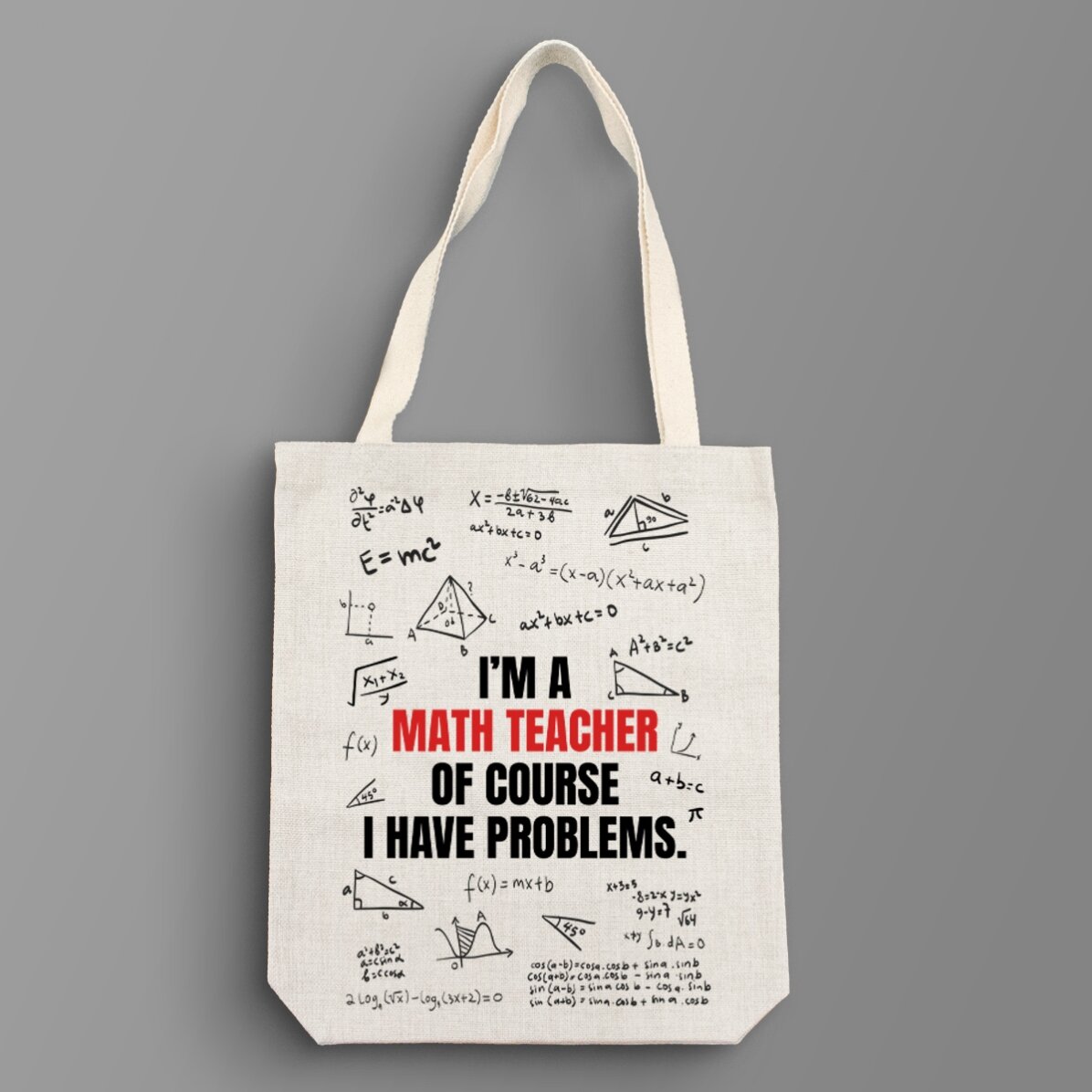 Personalisierte Tasche mit Aufdruck – Mathematiklehrer
