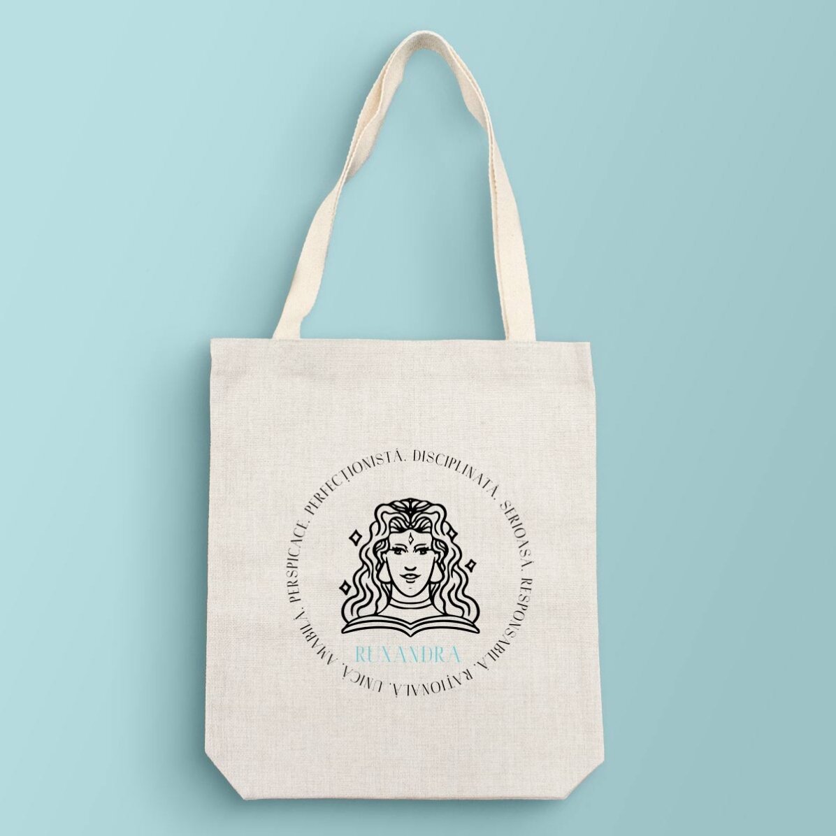 Personalisierte Tasche mit Text – Sternzeichen Jungfrau