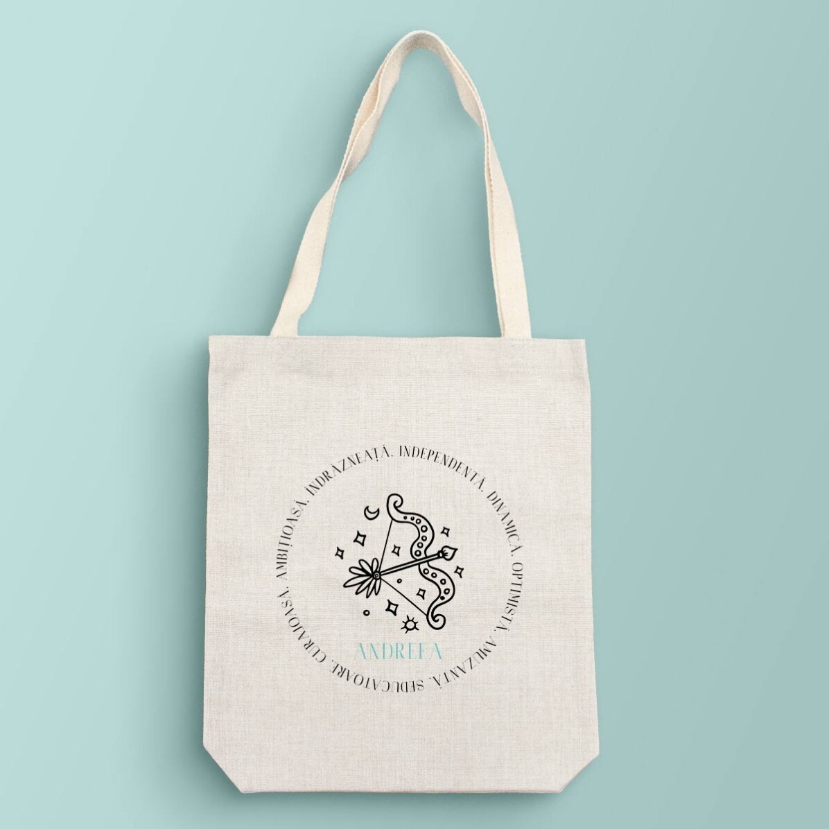 Personalisierte Tasche mit Text – Sternzeichen Schütze