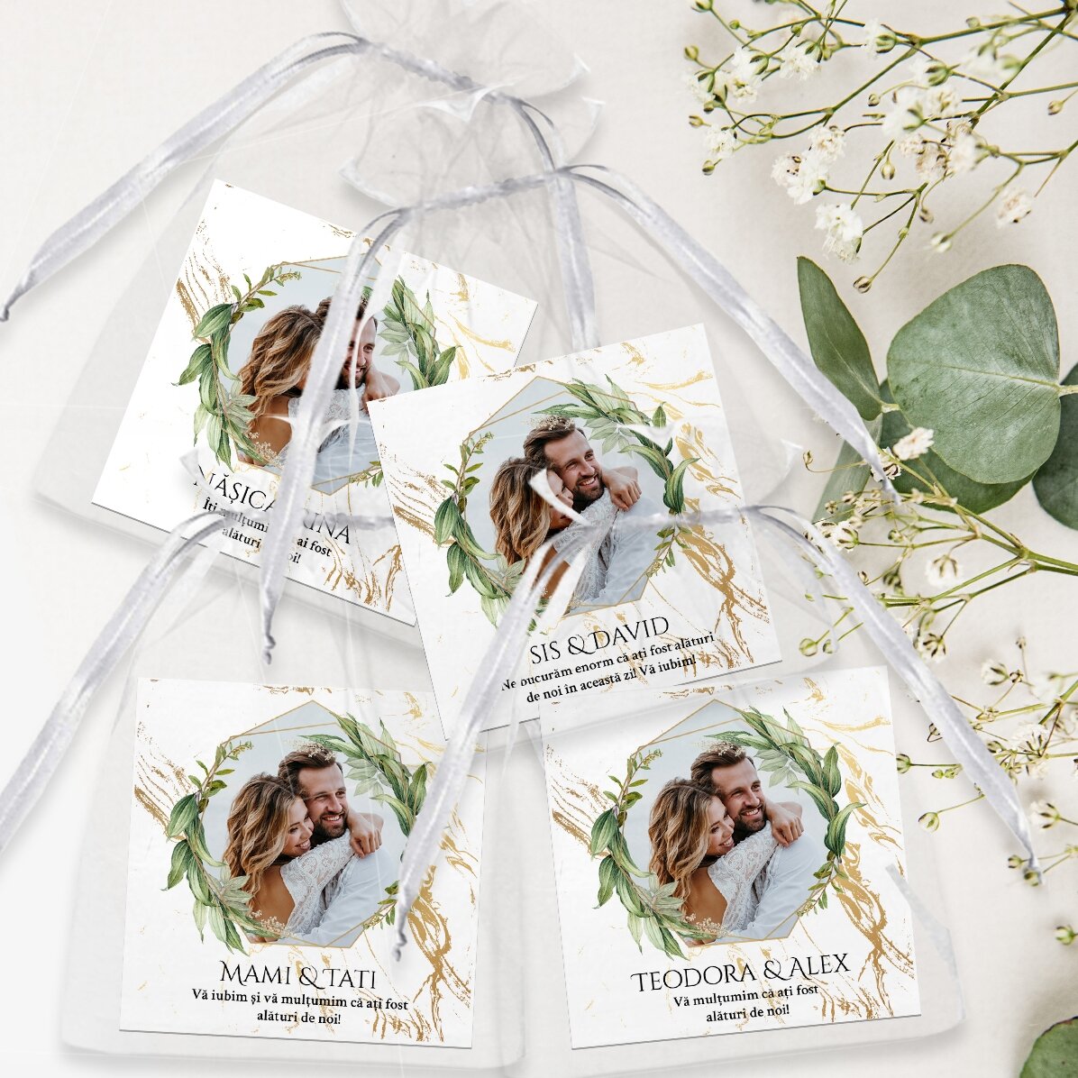 Set mit 12 Magneten (6 x 6 cm) – Hochzeitsgeschenk