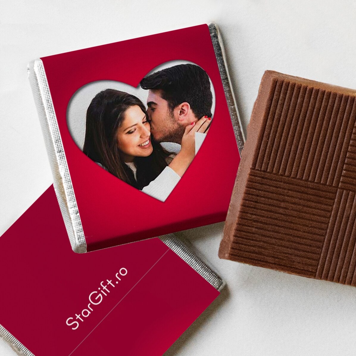 Set mit 5 personalisierten Mini-Pralinen mit Fotos und Text – Love