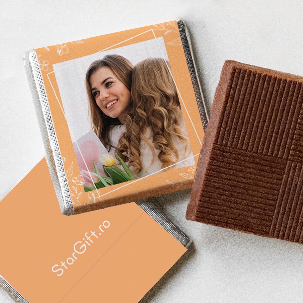 Set mit 5 personalisierten Mini-Pralinen mit Fotos und Text – Mama