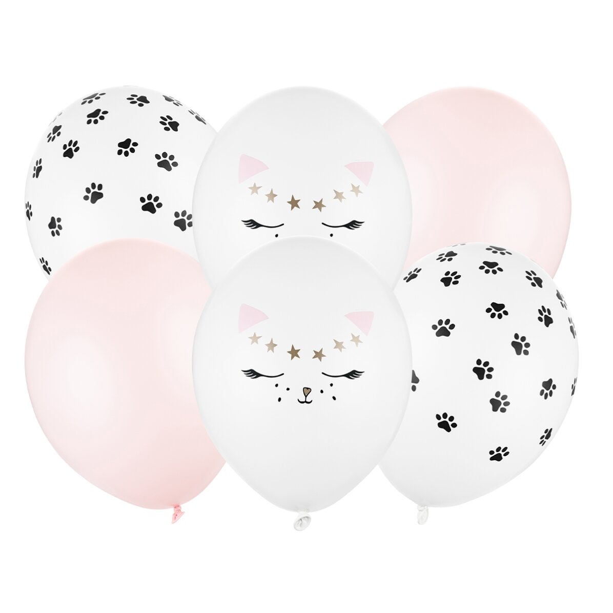 6er-Set Luftballons, gemischt – Kätzchen